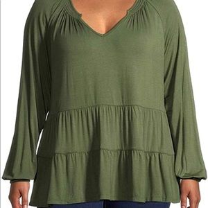 Terra & Sky NWT Womens Green Shirt Top Blouse Size 2X 20W 22W